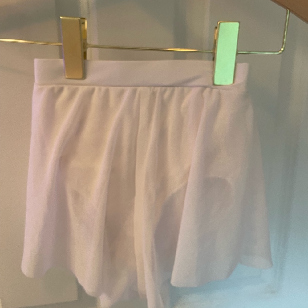 Balera White Dance Sheer Shorts over brief